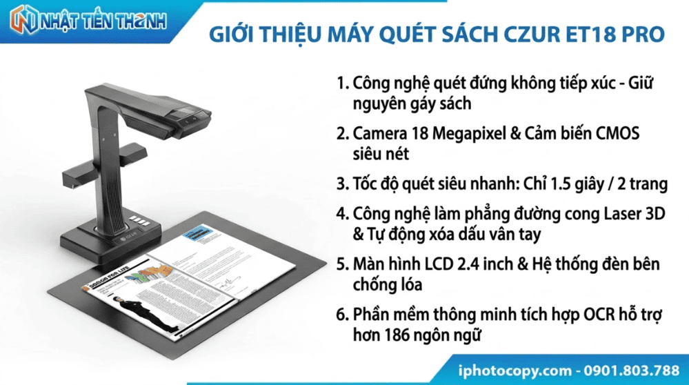 Máy Scan Sách Czur ET18 Pro