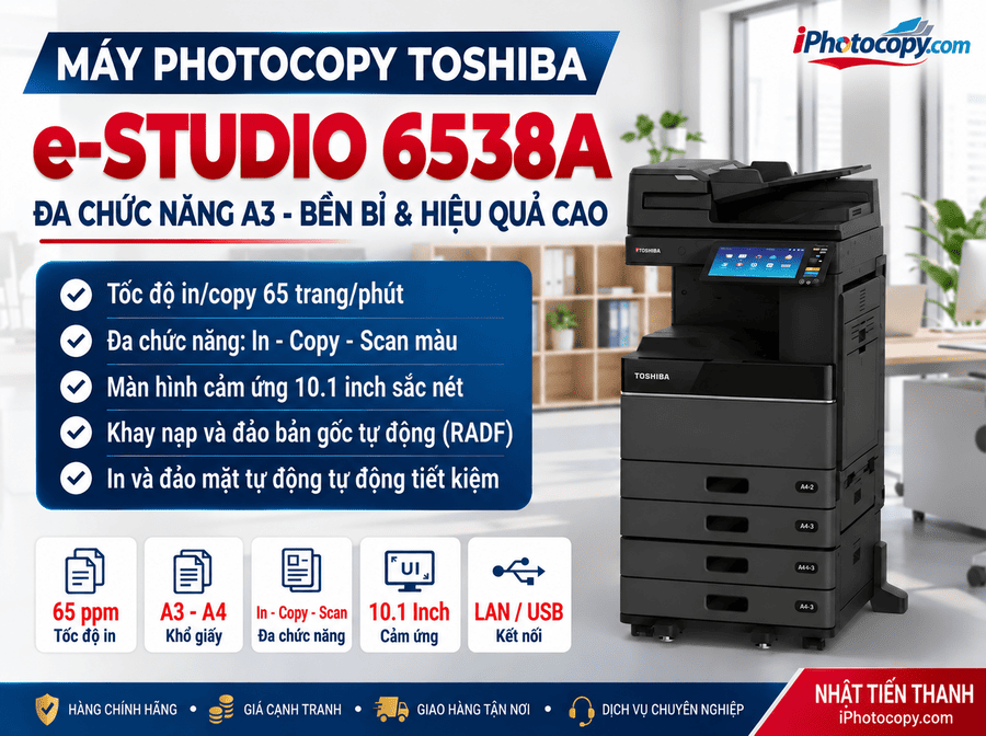 Máy Photocopy Toshiba e-Studio 6538A - Mới 100% Giới Thiệu Máy Photocopy Toshiba e-Studio 6538A